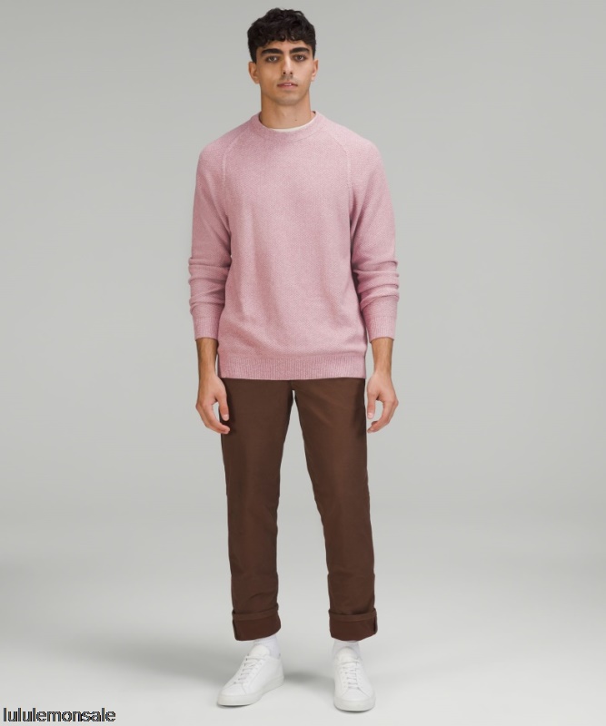 Lululemon Deutschland DELULU931 | Lululemon Deutschland Melierter Brier Rose Texturierter Strickpullover Mit Rundhalsausschnitt
